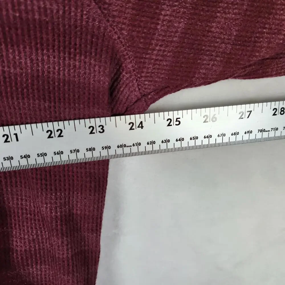Banana Republic‎ XXL Waffle Knit Hoodie Burgundy Maroon Stripe Pullover Casual